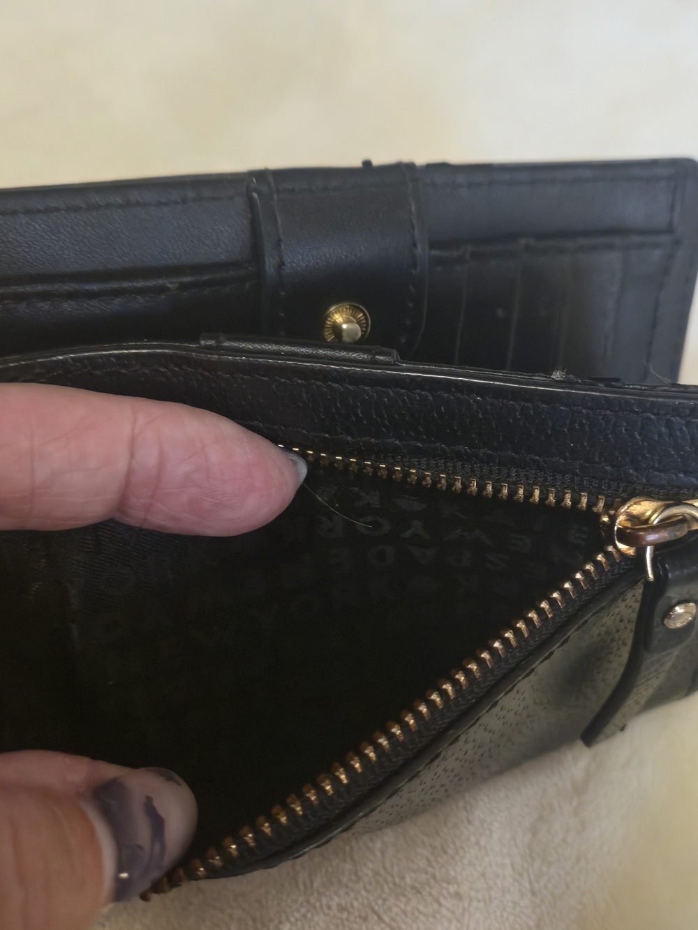 Kate Spade Black Leather Wallet with Gold Hardware